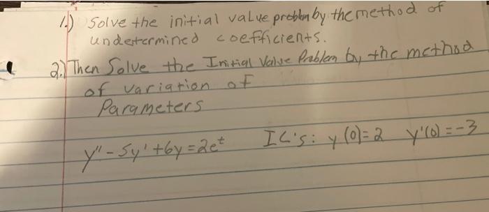 Solved solve the initial value problem by the method of | Chegg.com