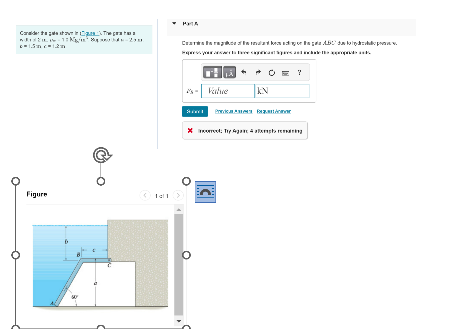 Solved Consider the gate shown in (Figure 1). ﻿The gate has | Chegg.com