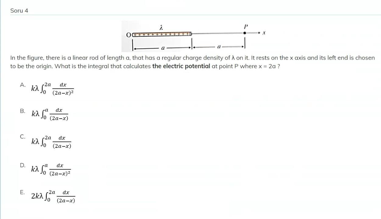 In the figure, there is a linear rod of length a, | Chegg.com