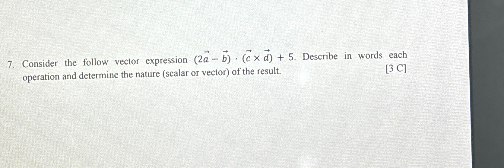 Solved Consider the follow vector expression | Chegg.com