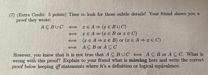 Solved (7) (Extra Credit: 5 points) Time to look for those | Chegg.com