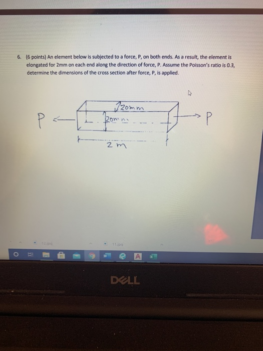 Solved 6. (6 points) An element below is subjected to a | Chegg.com