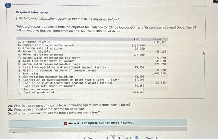 Solved 2a. What Is The Amount Of Income From Continuing | Chegg.com