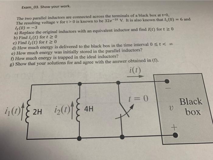 Solved The Two Parallel Inductors Are Connected Across The | Chegg.com