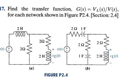 Solved Find The Transfer Function G S Vl S V S For Chegg Com