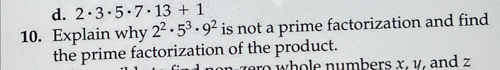 Solved d. 2*3*5*7*13+110. ﻿Explain why 22*53*92 ﻿is not a | Chegg.com