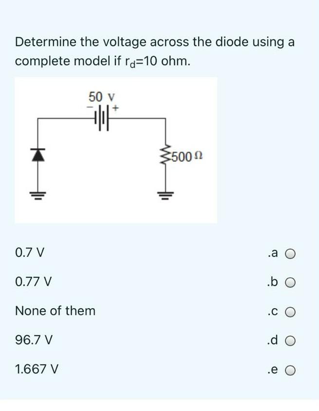 Solved Determine the voltage across the diode using a | Chegg.com