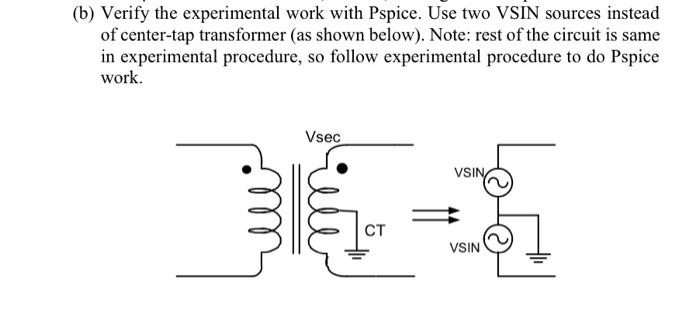 Solved (b) Verify the experimental work with Pspice. Use two | Chegg.com