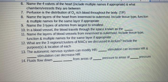 Solved 6. Name the 4 valves of the heart (include multiple | Chegg.com