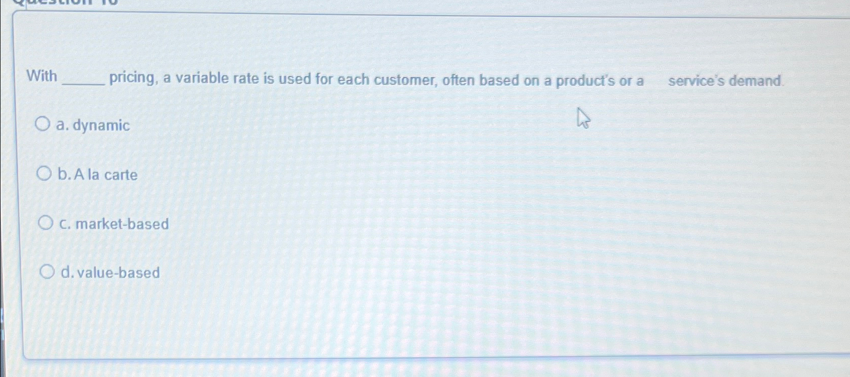 Solved With pricing, a variable rate is used for each | Chegg.com