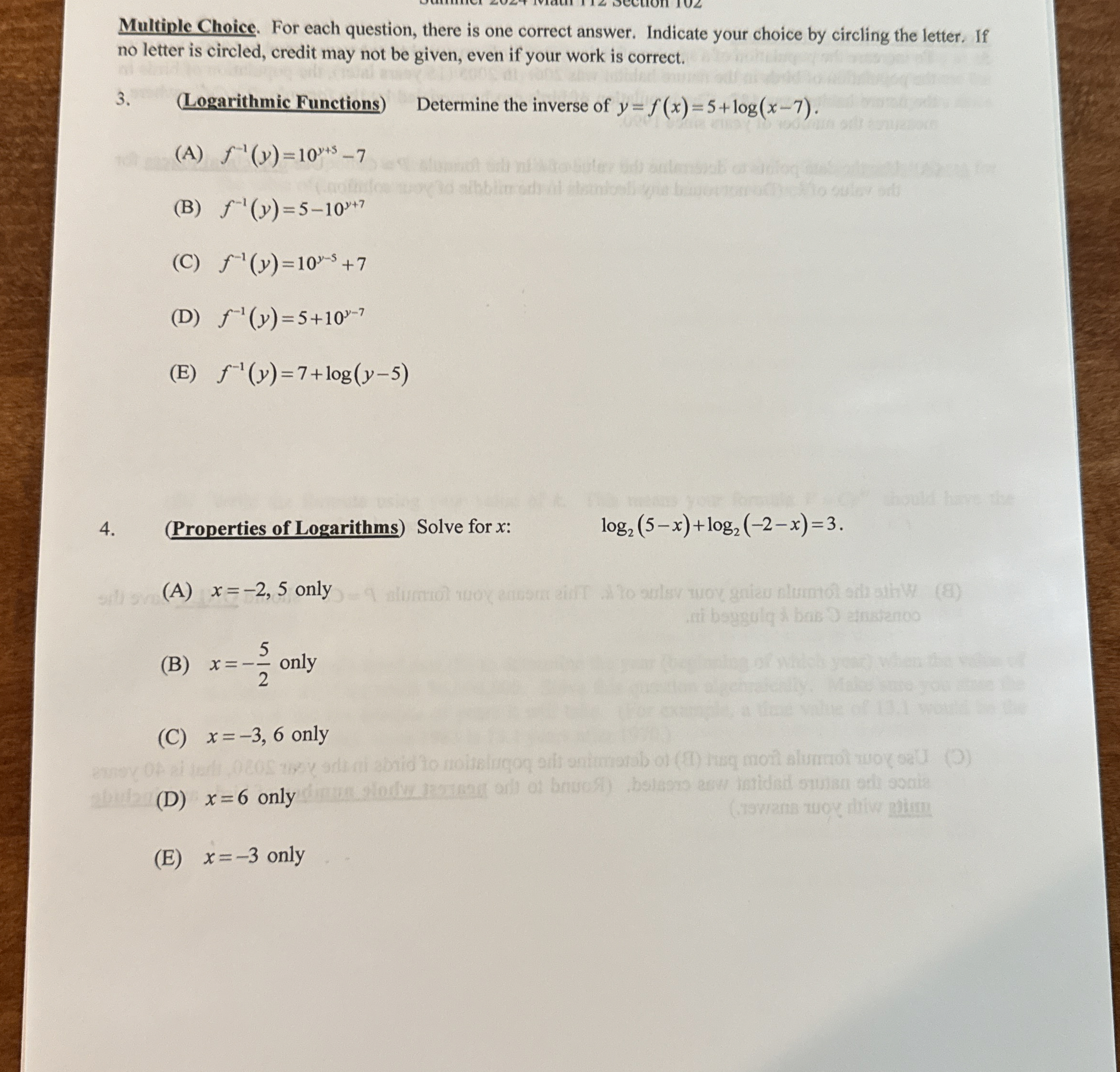 Solved Multiple Choice. For each question, there is one | Chegg.com