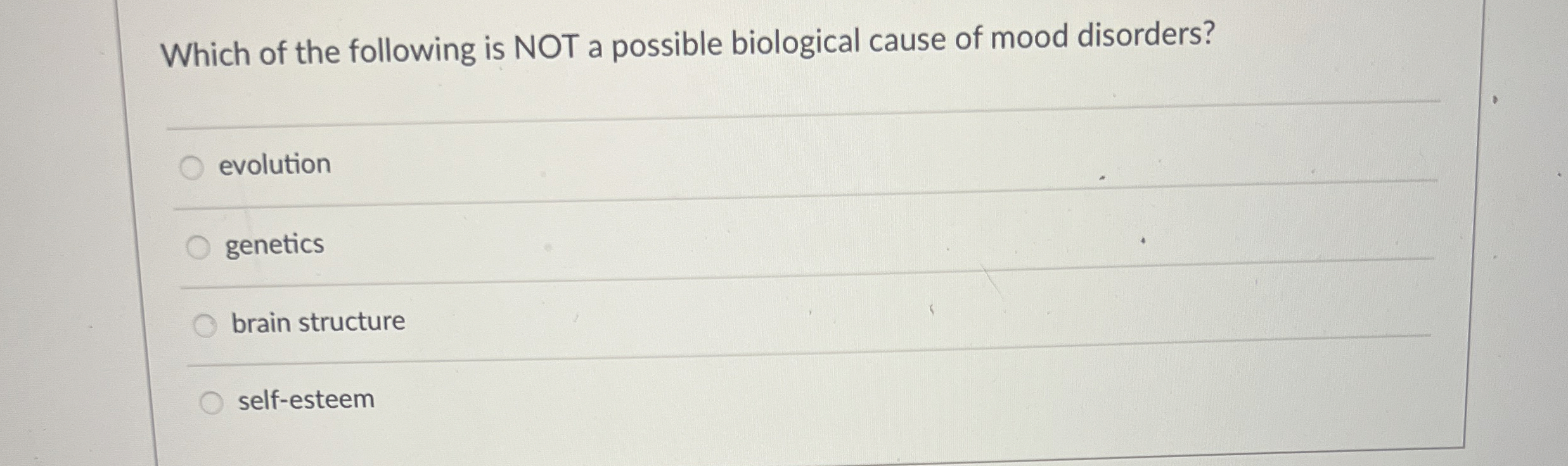 Solved Which of the following is NOT a possible biological | Chegg.com