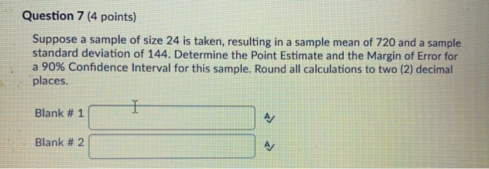 Solved Question 7 (4 points) Suppose a sample of size 24 is | Chegg.com