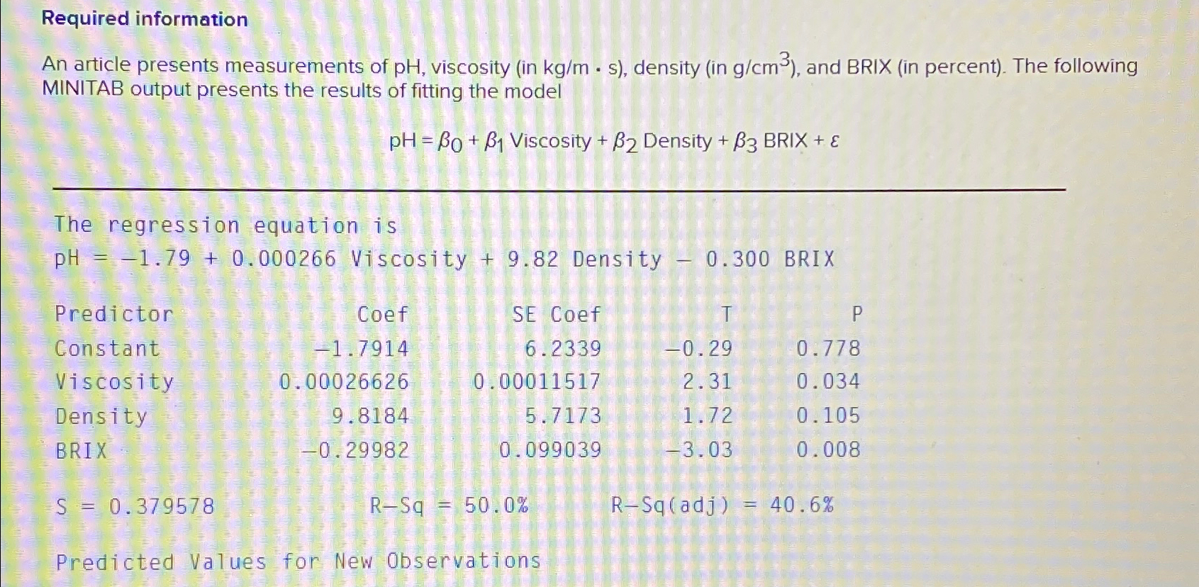 Solved Required information\\nAn article presents | Chegg.com