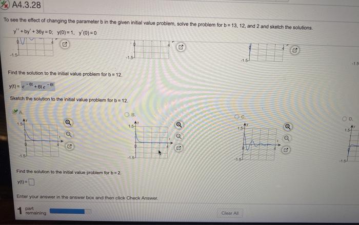 Solved %A4.3.28 To see the effect of changing the parameter | Chegg.com