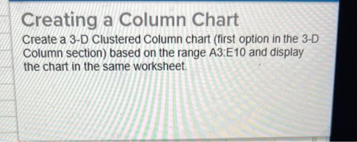 Solved Creating A Column Chart Create A 3 D Clustered Column