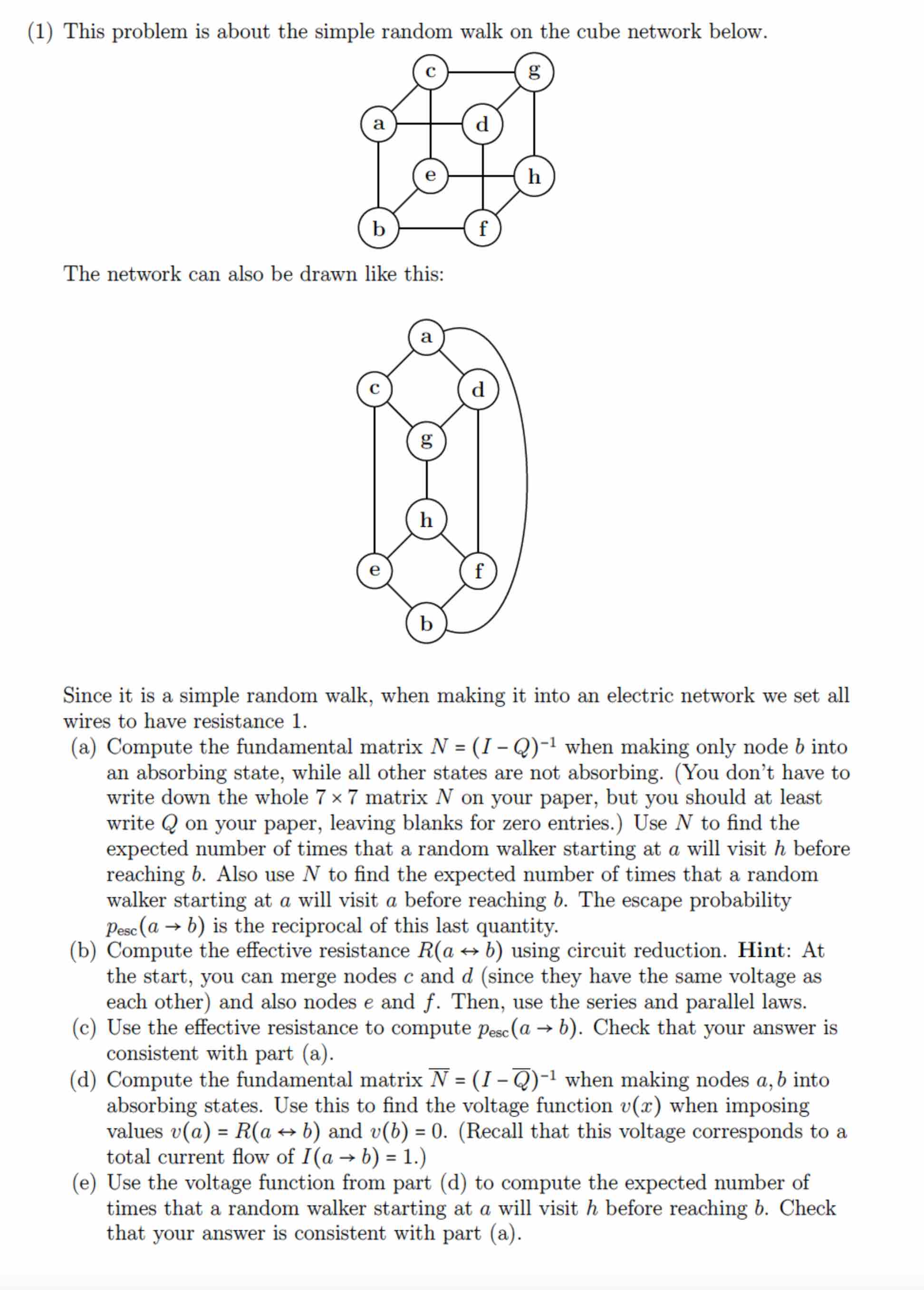 Solved (1) ﻿This problem is about the simple random walk on | Chegg.com