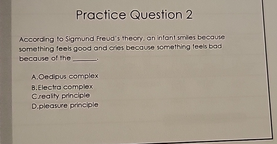 Solved Practice Question 2According to Sigmund Freud's | Chegg.com