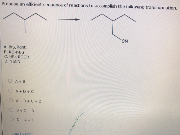 Solved Propose An Efficient Sequence Of Reactions To Acco Chegg Com