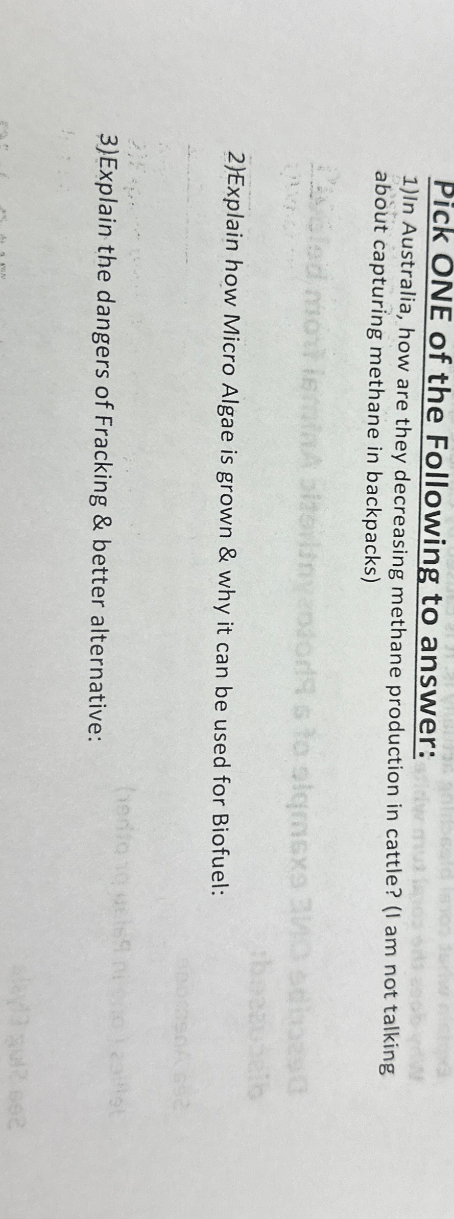 Solved Pick ONE of the Following to answer:In Australia, how | Chegg.com