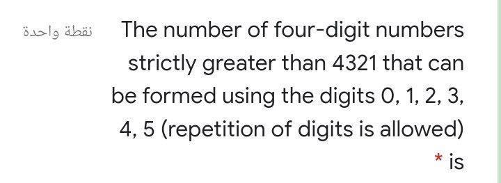 Solved نقطة واحدة The number of four-digit numbers strictly | Chegg.com