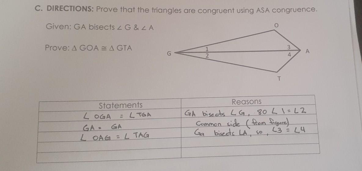 Solved B. DIRECTIONS: Prove that the triangles are congruent | Chegg.com