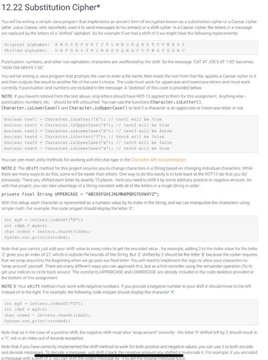 Solved 12.22 Substitution Cipher* You will be writing a | Chegg.com