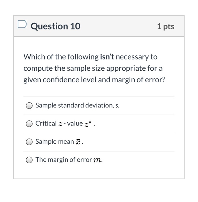 Solved D Question 10 1 pts Which of the following isn't | Chegg.com