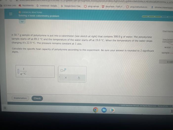 Solved A 50.7 g sample of polystyrene is put into a | Chegg.com