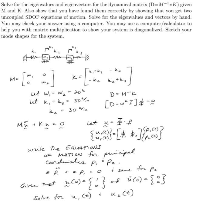 Solved Solve for the eigenvalues and eigenvectors for the | Chegg.com
