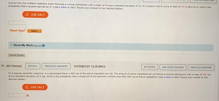 Solved Scores from the midterm statistics exam followed a | Chegg.com