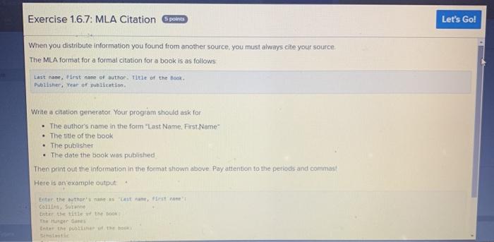 Solved Exercise 16 7 Mla Citation Points Let S Go When Chegg Com