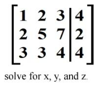 Solved 1 2 3 4 2 5 712 3 3 414 solve for x, y, and z. | Chegg.com