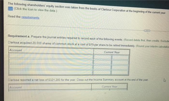 Solved - X The Following Shareholders Equity Section Was | Chegg.com