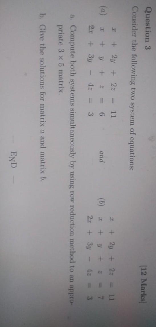 Solved Question 3 Consider the following two system of | Chegg.com