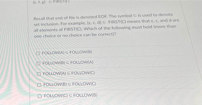 Solved We Are Given The Grammar Rules A→FBEB→AC These Rules | Chegg.com