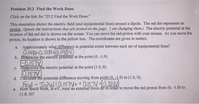 Solved Problem 25.2 Find the Work Done Click on the link for | Chegg.com