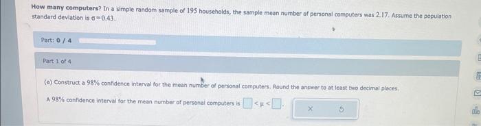 Solved How Many Computers? In A Simple Random Sample Of 195 | Chegg.com