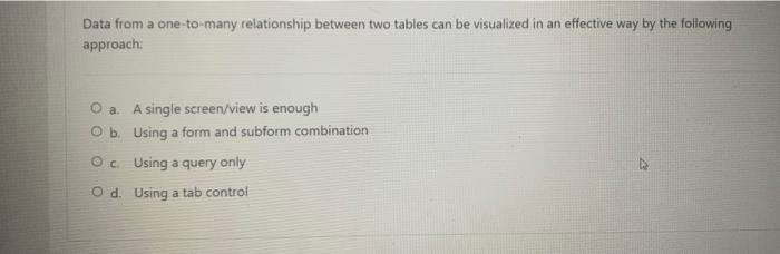Solved Data from a one-to-many relationship between two | Chegg.com