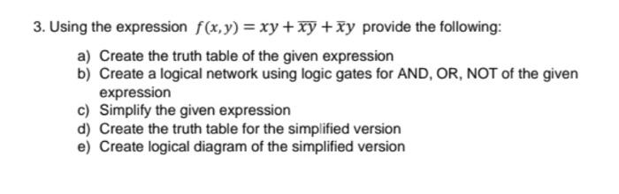 Solved 1 Simplify The Following Expressions Using Boolean 4731