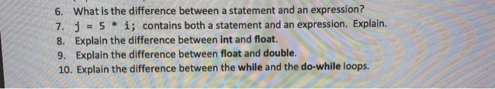 Solved 6. What is the difference between a statement and an | Chegg.com
