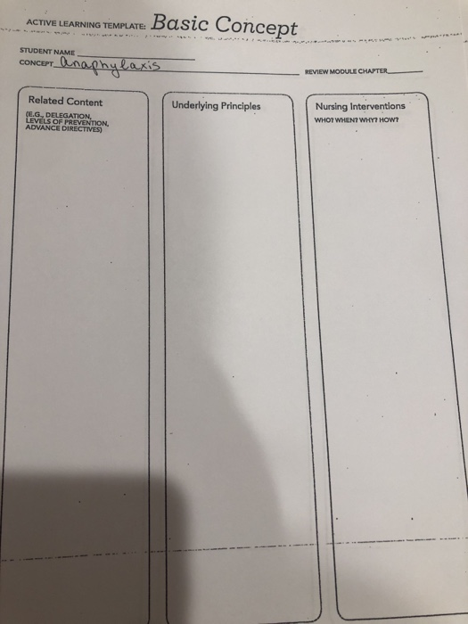 Solved ACTIVE LEARNING TEMPLATE: Basic Concept STUDENT NAME | Chegg.com
