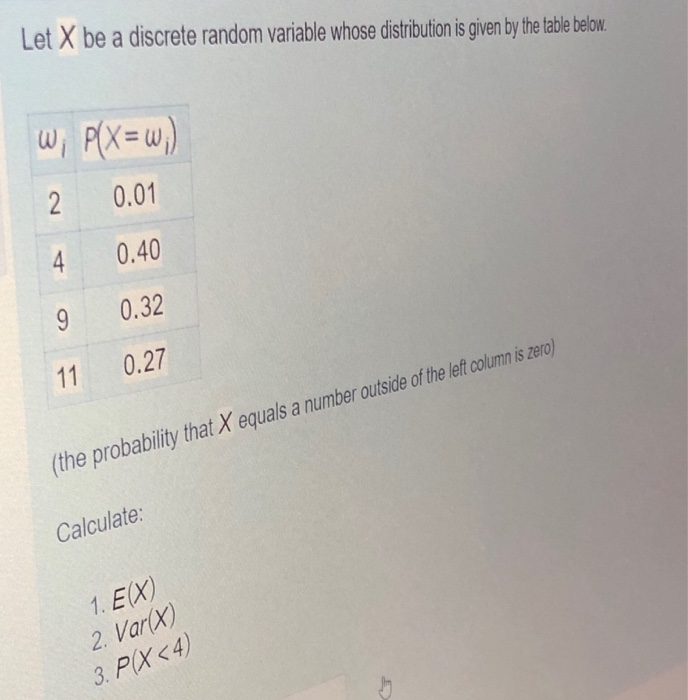 Solved Let X be a discrete random variable whose | Chegg.com