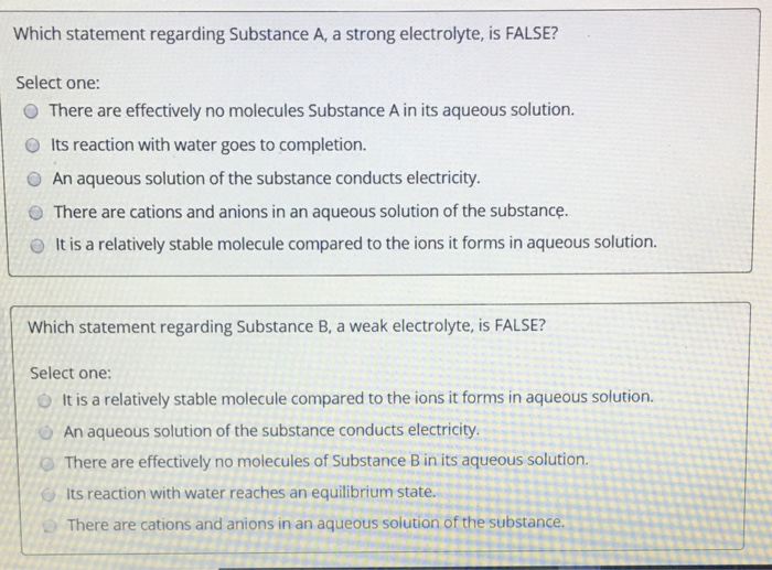 Solved Which statement regarding Substance A, a strong | Chegg.com