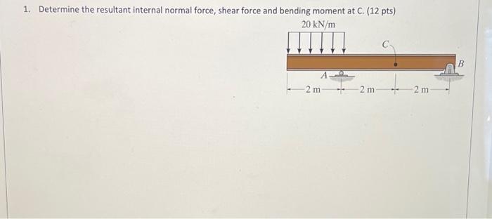 Solved 1. Determine The Resultant Internal Normal Force, | Chegg.com