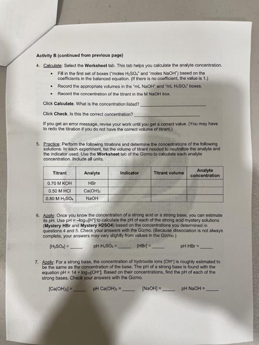 Solved Student Exploration Titration Prior Knowledge Chegg