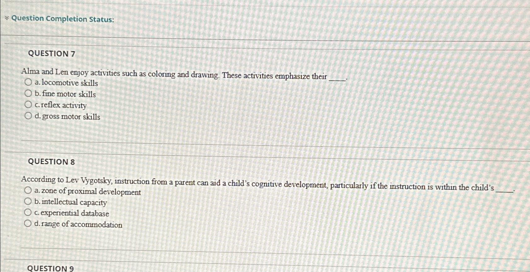 Solved Question Completion Status Question 7alma And Len