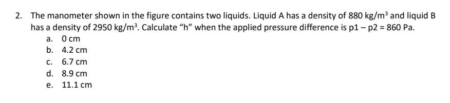 Solved Use a gravitational acceleration of g = 9.81 m/s, a | Chegg.com