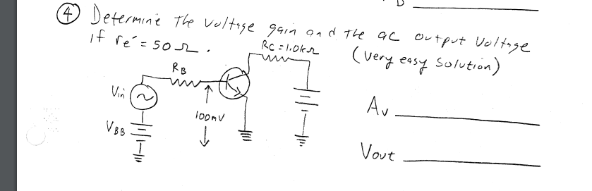 Solved (4) ﻿Determine the voltage gain and the ac ﻿output | Chegg.com