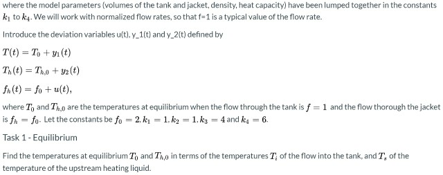 Solved Temperature Control In A Continuous Stirred Tank 